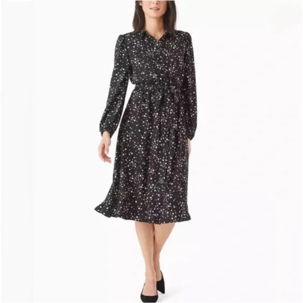 Kate Spade Scattered Stars Button-front Midi Shirt Dress